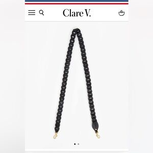 Clare V crossbody leather strap, black